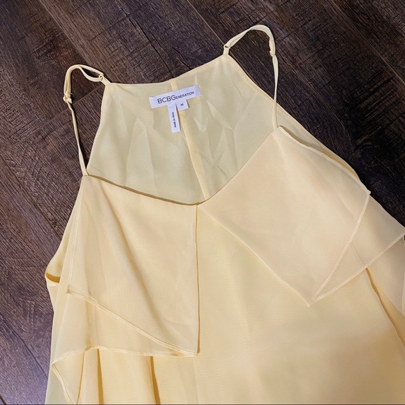 BCBG Generation Size Medium Womens Yellow Spring Slip Dress Tank Sleeveless - Picture 4 of 4